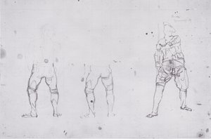 後ろと前から戦士のフィギュア 作： Ferdinand Hodler